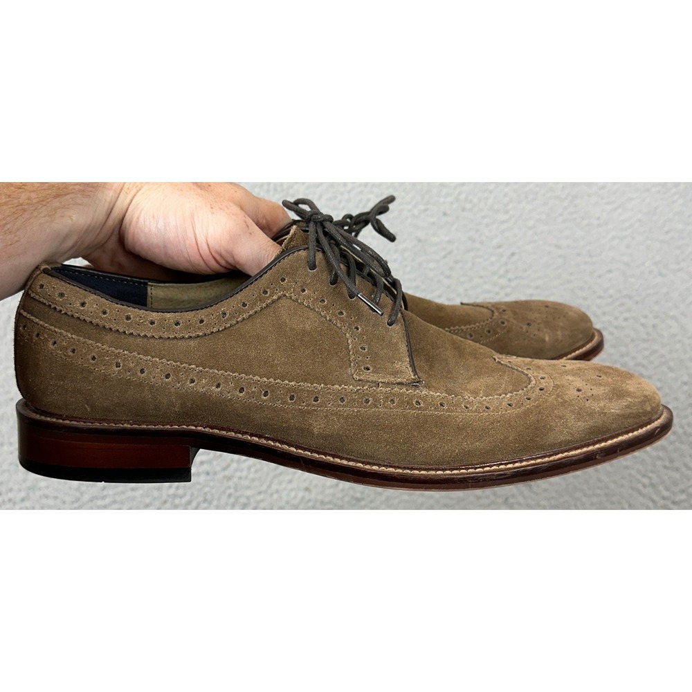 Banana Republic Oxfords Shoes Mens 10.5 M Wingtip Suede Brown Brogue Dress EUC